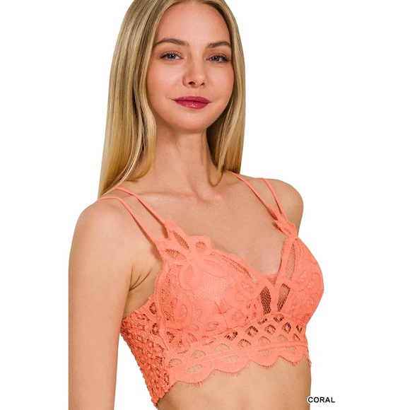 Crochet Lace Bralette with Bra Pads - Picture 2 of 2
